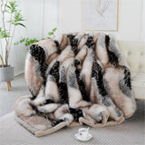 Faux Fur Throw Blanket Super Soft and Cozy Plush Blanket for Bed and Couch, All Season Blanket for Home Decor