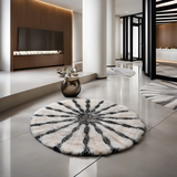 Faux Fur Round Rugs for Bedroom Decor Fluffy Area Rugs for Living Room, Washable Rug Decor