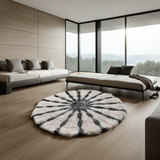 Faux Fur Round Rugs for Bedroom Decor Fluffy Area Rugs for Living Room, Washable Rug Decor