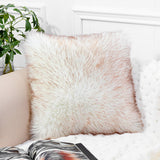 inchgrass Faux Fur Throw Pillow Cover Cushion Covers Long Hair Luxury Soft Decorative Pillowcase Fuzzy Pillow Without Insert for Bed Couch Sofa (45X45cm, 2-piece Husky)