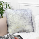 inchgrass Faux Fur Throw Pillow Cover Cushion Covers Long Hair Luxury Soft Decorative Pillowcase Fuzzy Pillow Without Insert for Bed Couch Sofa (45X45cm, 2-piece Husky)