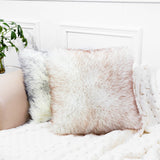 inchgrass Faux Fur Throw Pillow Cover Cushion Covers Long Hair Luxury Soft Decorative Pillowcase Fuzzy Pillow Without Insert for Bed Couch Sofa (45X45cm, 2-piece Husky)