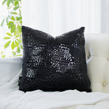 Inchgrass luxury faux fur pillowcase, decorative Sequin plush cushion cover, super soft fluffy plush pillowcase with non-slip zipper,(45x45cm，Black 2-Piece)