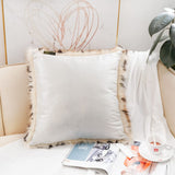 inchgrass Faux Fur Throw Pillow Covers Cushion Covers Luxury Soft Decorative Long Hair Pillowcase Fuzzy Pillow Cases for Bed Couch Sofa(45x45cm, 2-piece Lepoard)