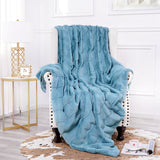 Inchgrass Luxury Faux Fur Throw Blanket for Couch Bedding Decoration Room Sofa