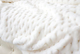 Inchgrass super soft and fluffy white hollow pattern artificial blanket, bed blanket blanket, fluffy and comfortable light plush blanket, sofa and chair washable plush blanket for home decoration, 150X200CM