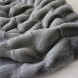 Inchgrass Comfort Luxury Wave shape pattern Faux Fur Throw Blanket - Super Soft, Fluffy, Warm, Cozy, Plush, Fuzzy, Thick, Large - for Couch, Sofa, Living Room or Bed - Fall & Winter Accessories - 79''X87'' (Gray)