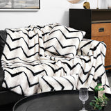 Inchgrass Luxurious Soft Faux Fur Zigzag pattern Throw Blanket - Fuzzy Plush and Elegant with Reversible Mink Blanket for Sofa Chair Couch Living 50X60inch