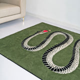 Inchgrass Rugs for bedroom, green super soft fluffy snake-shaped pattern rug plush living room carpet 180cmX250cm