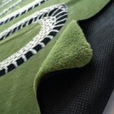 Inchgrass Rugs for bedroom, green super soft fluffy snake-shaped pattern rug plush living room carpet 180cmX250cm