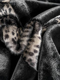 inchgrass Leopard Stitching Luxury Soft Faux Fur Blanket Plush Elegant with Double-Sided Mink Throw Blanket Sofa Chair Sofa Living Room Birthday Gift Home Decoration (50"x60", Leopard Square)