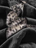 inchgrass Leopard Stitching Luxury Soft Faux Fur Blanket Plush Elegant with Double-Sided Mink Throw Blanket Sofa Chair Sofa Living Room Birthday Gift Home Decoration (50"x60", Leopard Square)