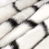 Inchgrass Luxurious Soft Faux Fur Zigzag pattern Throw Blanket - Fuzzy Plush and Elegant with Reversible Mink Blanket for Sofa Chair Couch Living 50X60inch