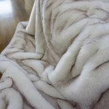 Inchgrass luxury artificial blanket, white fox hair dyed with black tip,super warm, plush, elegant, fluffy sofa, sofa and bed decoration blanket scarf, 150X200cm