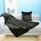 Inchgrass super soft and furry black hollow pattern artificial blanket, bed blanket blanket, fluffy and comfortable light plush blanket, sofa, sofa and chair, washable plush blanket for home decoration, 150X200CM