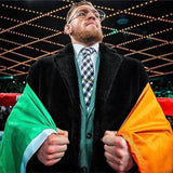 UFC mouth gun conor Conor McGrace the same style of imitation fur domineering jacket arrogant atmosphere fur trench coat