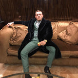 UFC mouth gun conor Conor McGrace the same style of imitation fur domineering jacket arrogant atmosphere fur trench coat