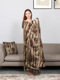 Inchgrass British Classic racoon stripes multiple brown faux fur blanket 150cmx200cm